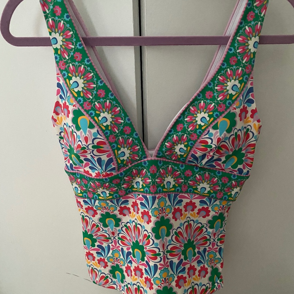 Boden Multicolor Floral Swim Top